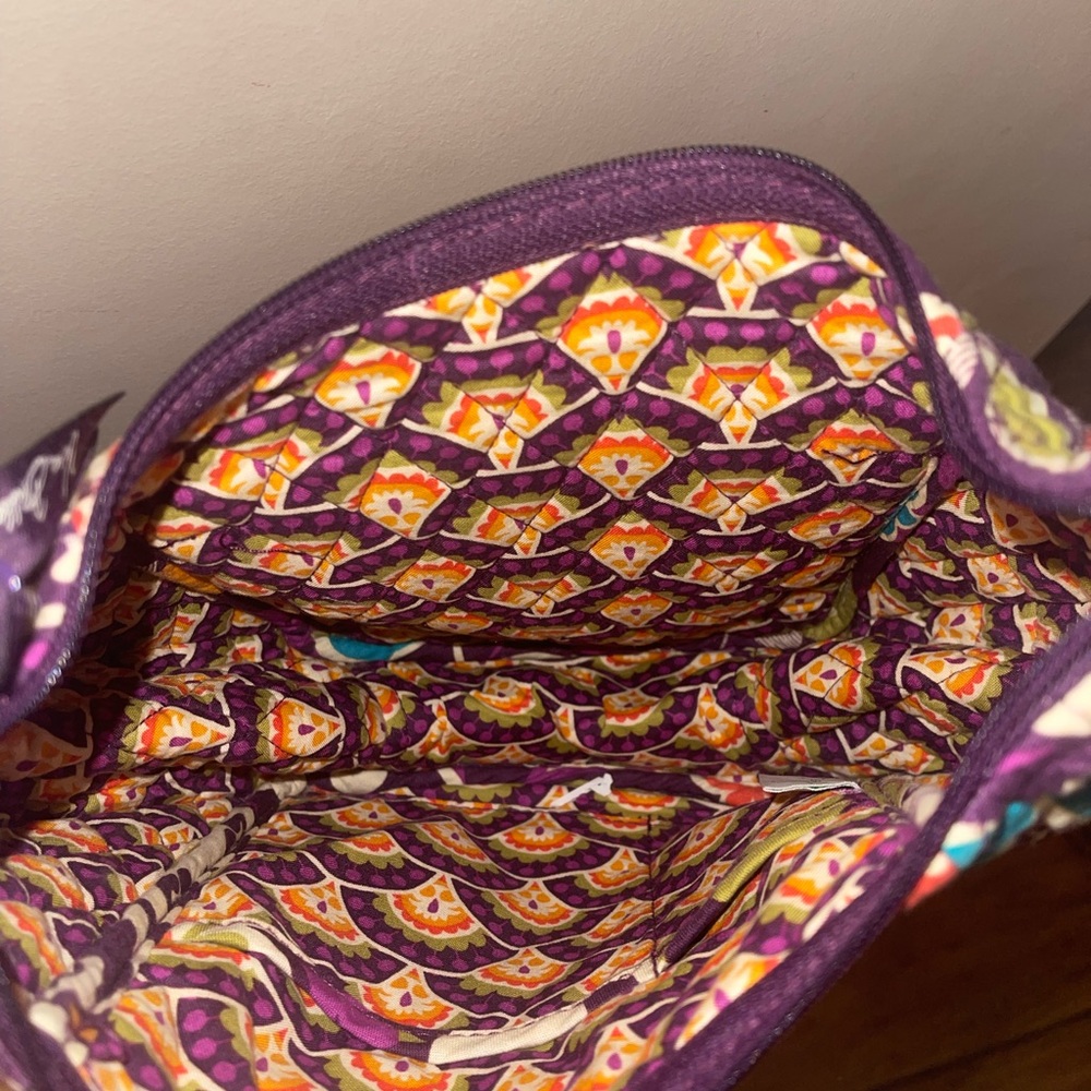 Vera Bradley Purple Floral Shoulder Bag crossbody purse plum crazy - Picture 5 of 5